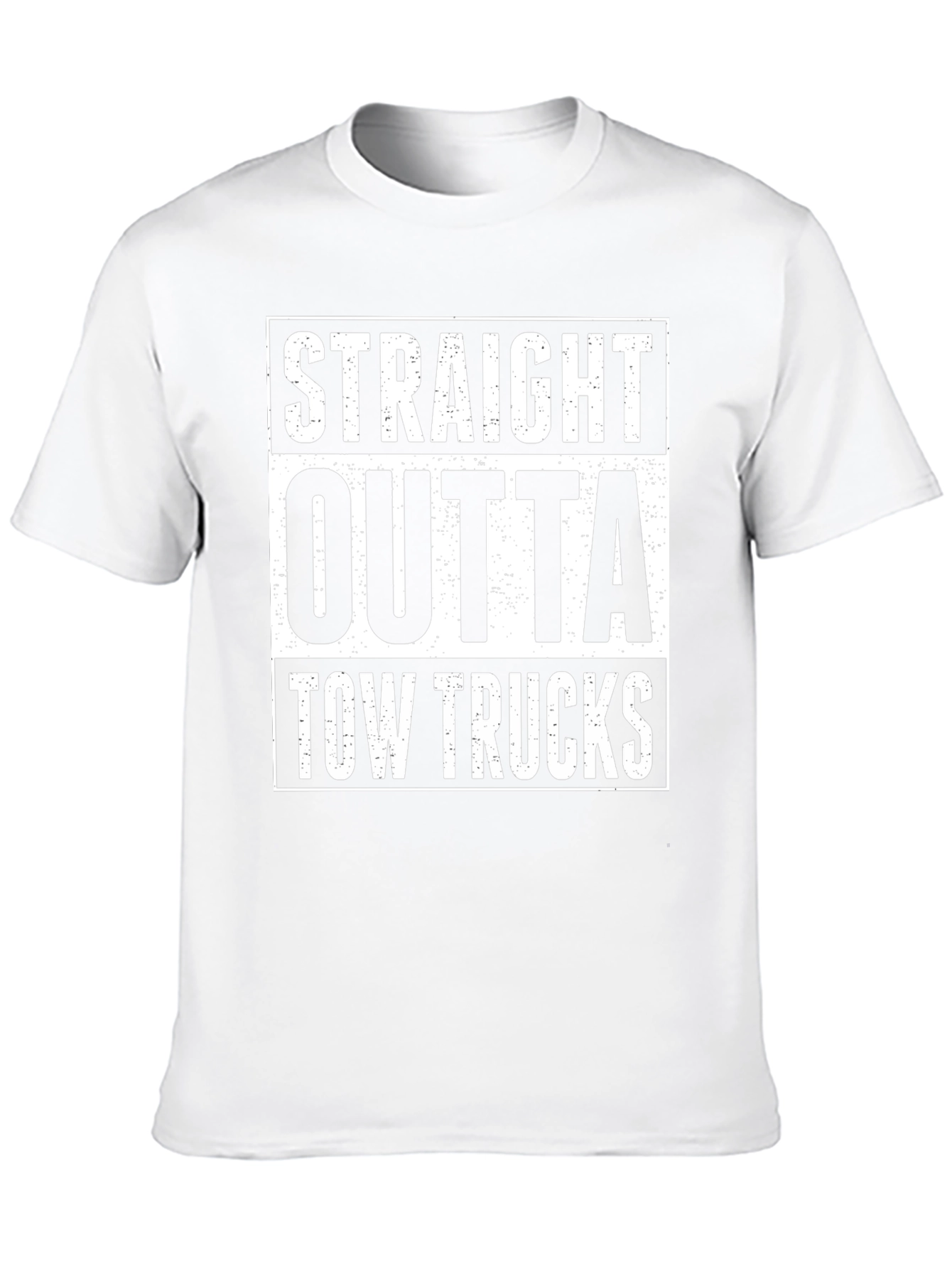 Black Straight Outta Tow Trucks Funny T-Shirt view 10