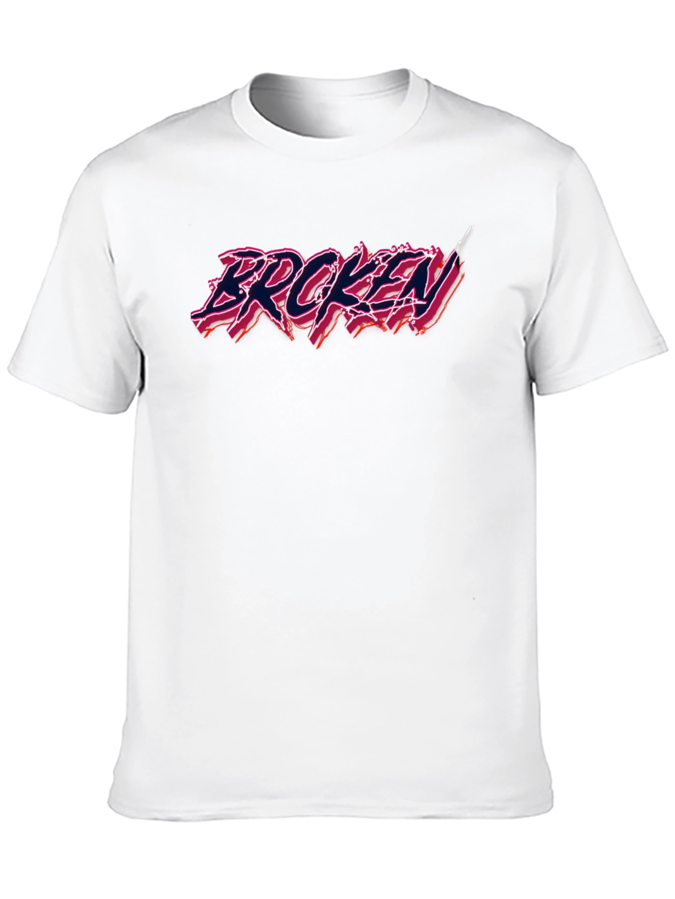 Black Broken Graphic Tee - Edgy Streetwear view 10