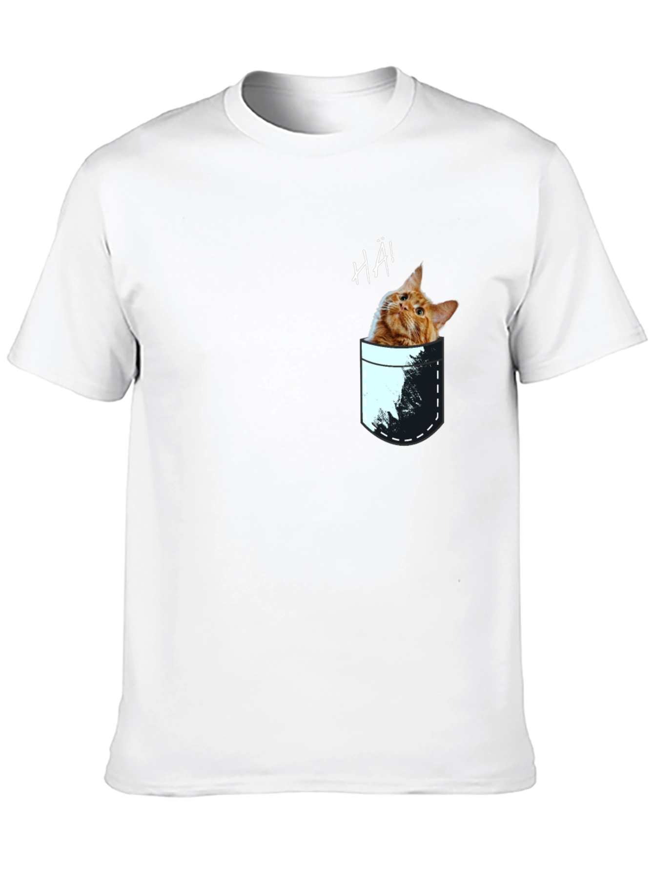 Black Cat Pocket Graphic Tee - Quirky Men's T-Shirt view 10