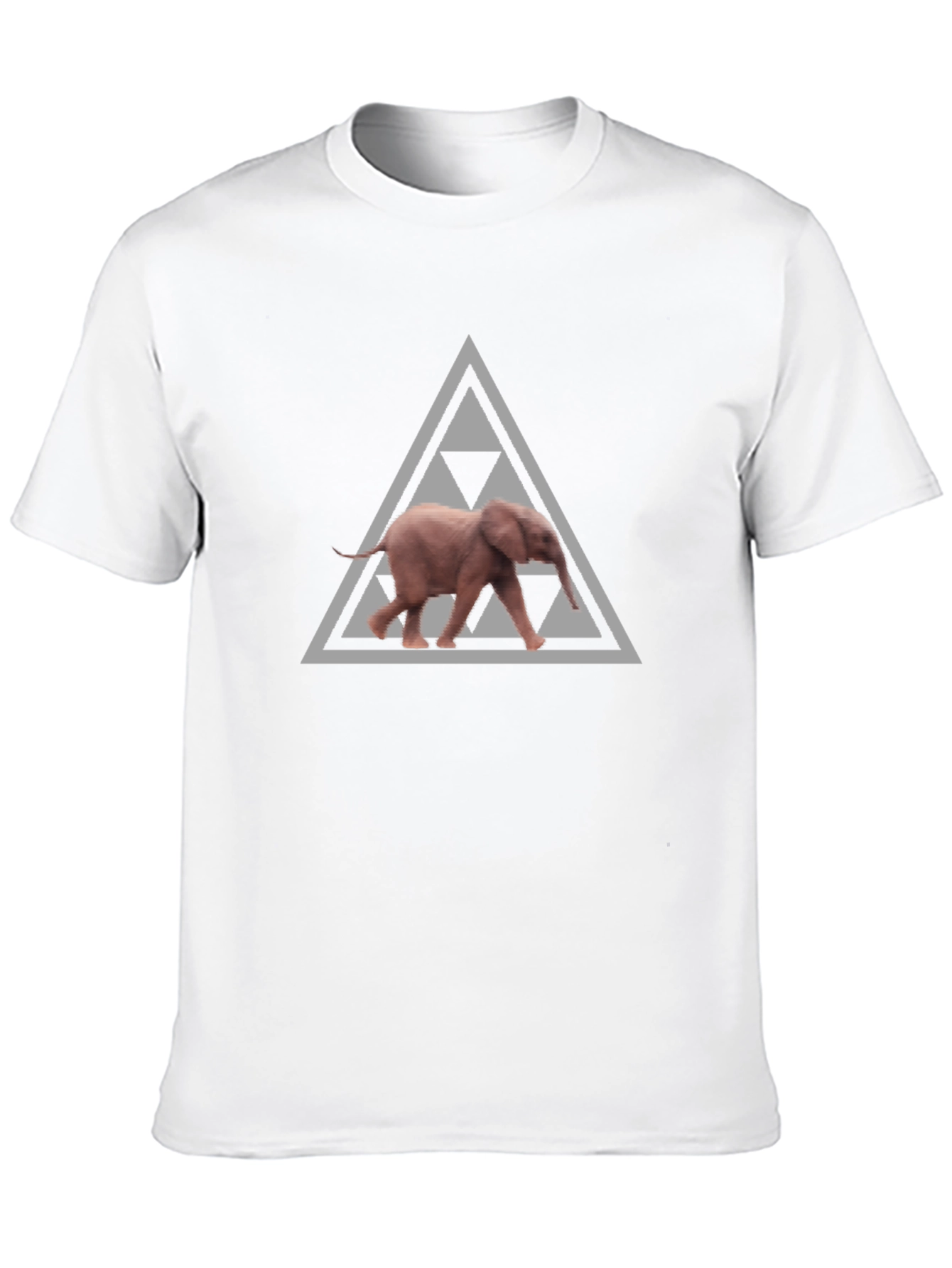 Black Elephant Triforce Graphic Print Black T-Shirt view 10