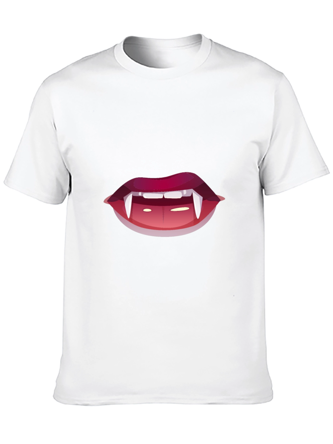 Black Vampire Lips Graphic Tee - Black Cotton T-Shirt view 10