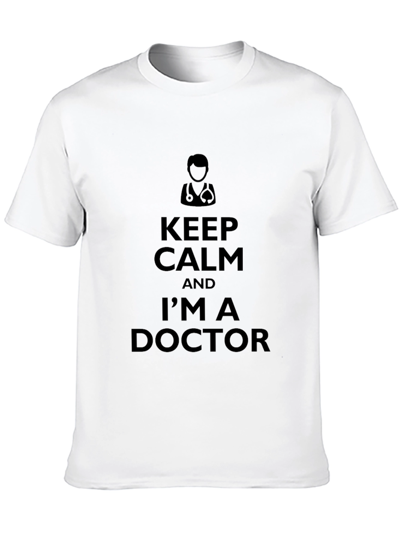 Black Keep Calm I'm a Doctor T-Shirt - Black view 10