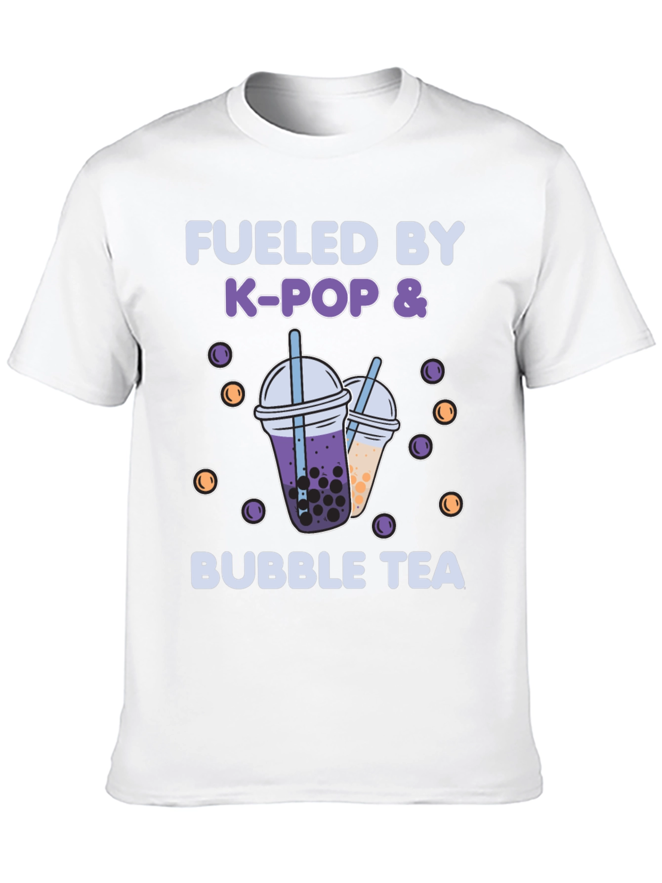 Black Fueled by K-Pop & Bubble Tea Graphic T-Shirt view 10