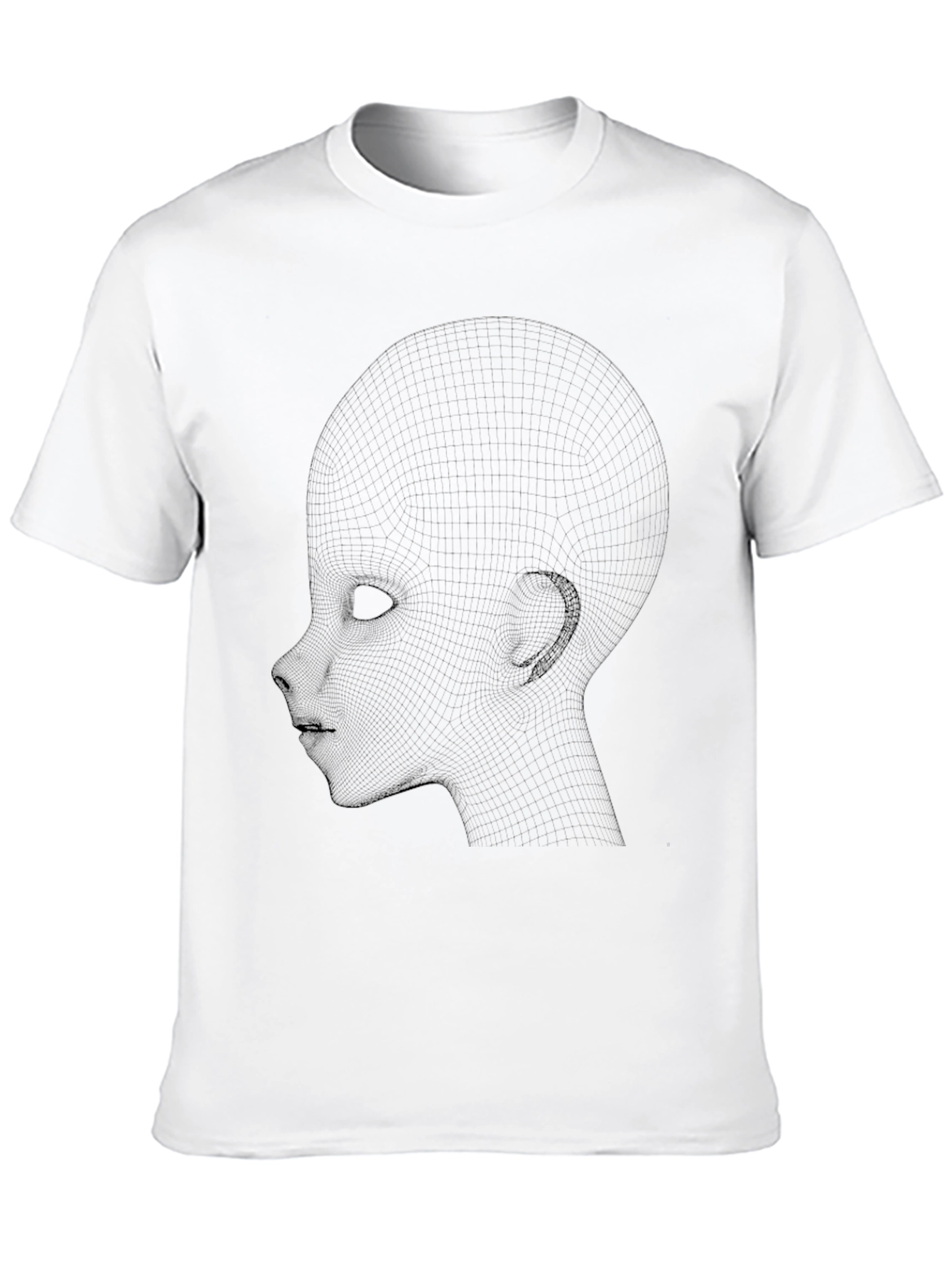 Black Geometric Head Graphic Black T-Shirt view 10