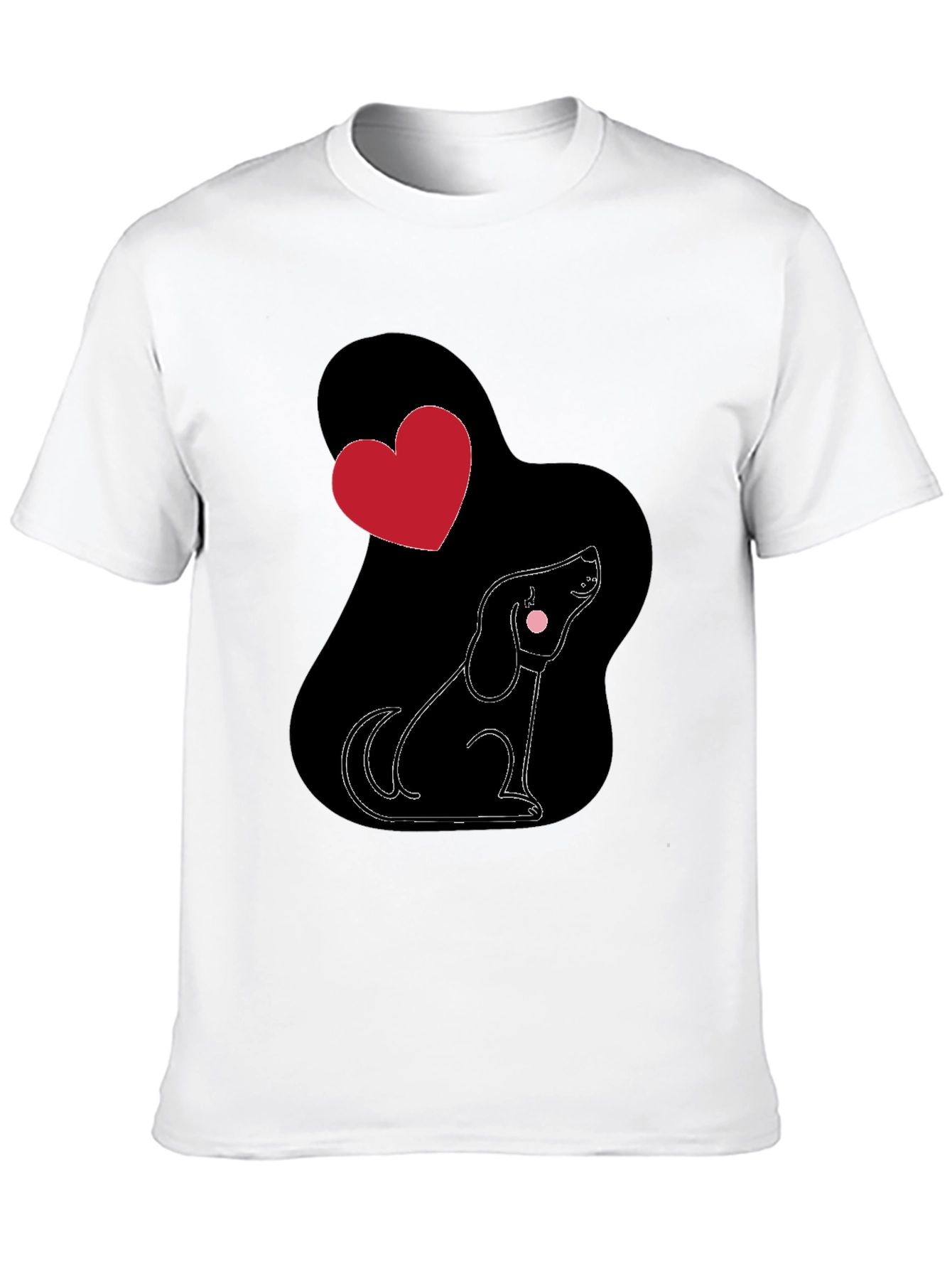 Black Dog Lover T-Shirt, Heart Design view 10