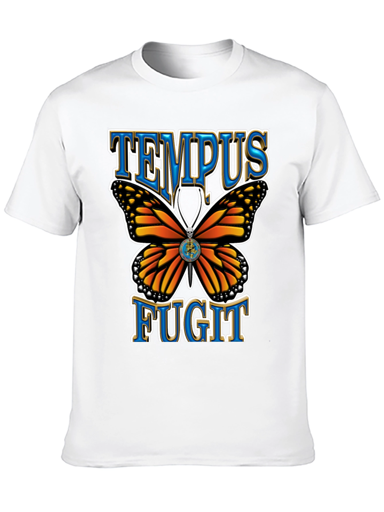 Black Tempus Fugit Butterfly Graphic Tee - Classic Black view 10