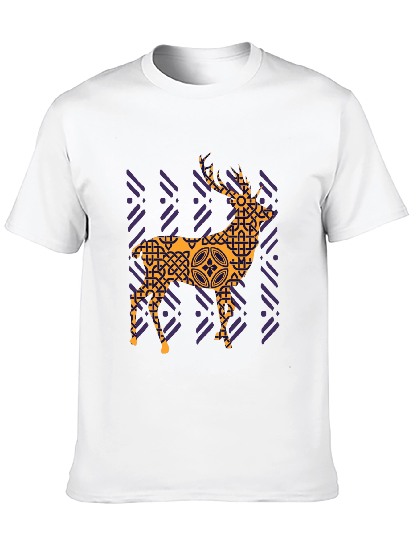 Black Geometric Deer Graphic Tee - Black view 10