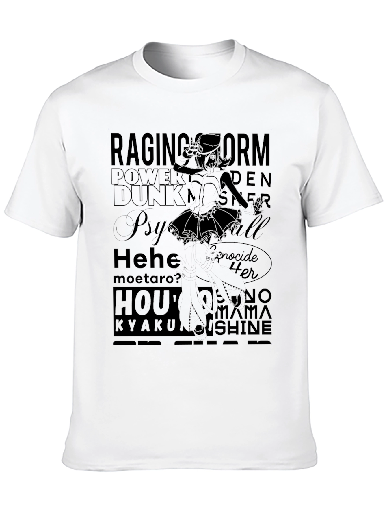 Black Edgy Anime Graphic Print Black T-Shirt view 10