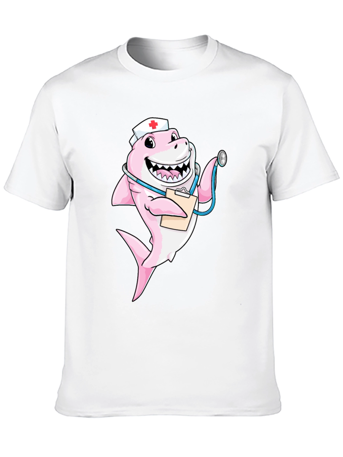 Black Nurse Shark T-Shirt - Funny Cartoon Graphic Tee view 10