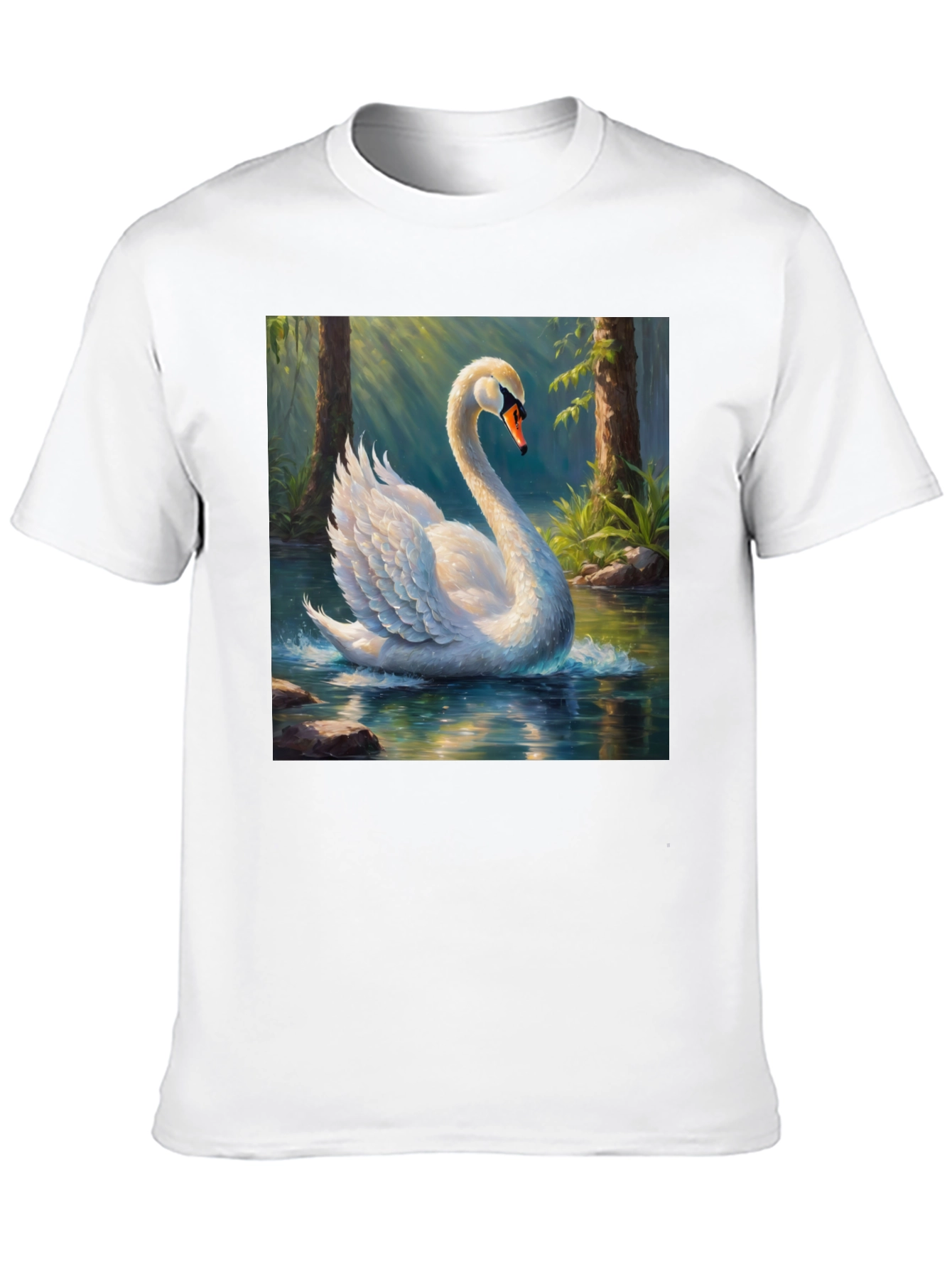 Black Elegant Swan Graphic T-Shirt view 10