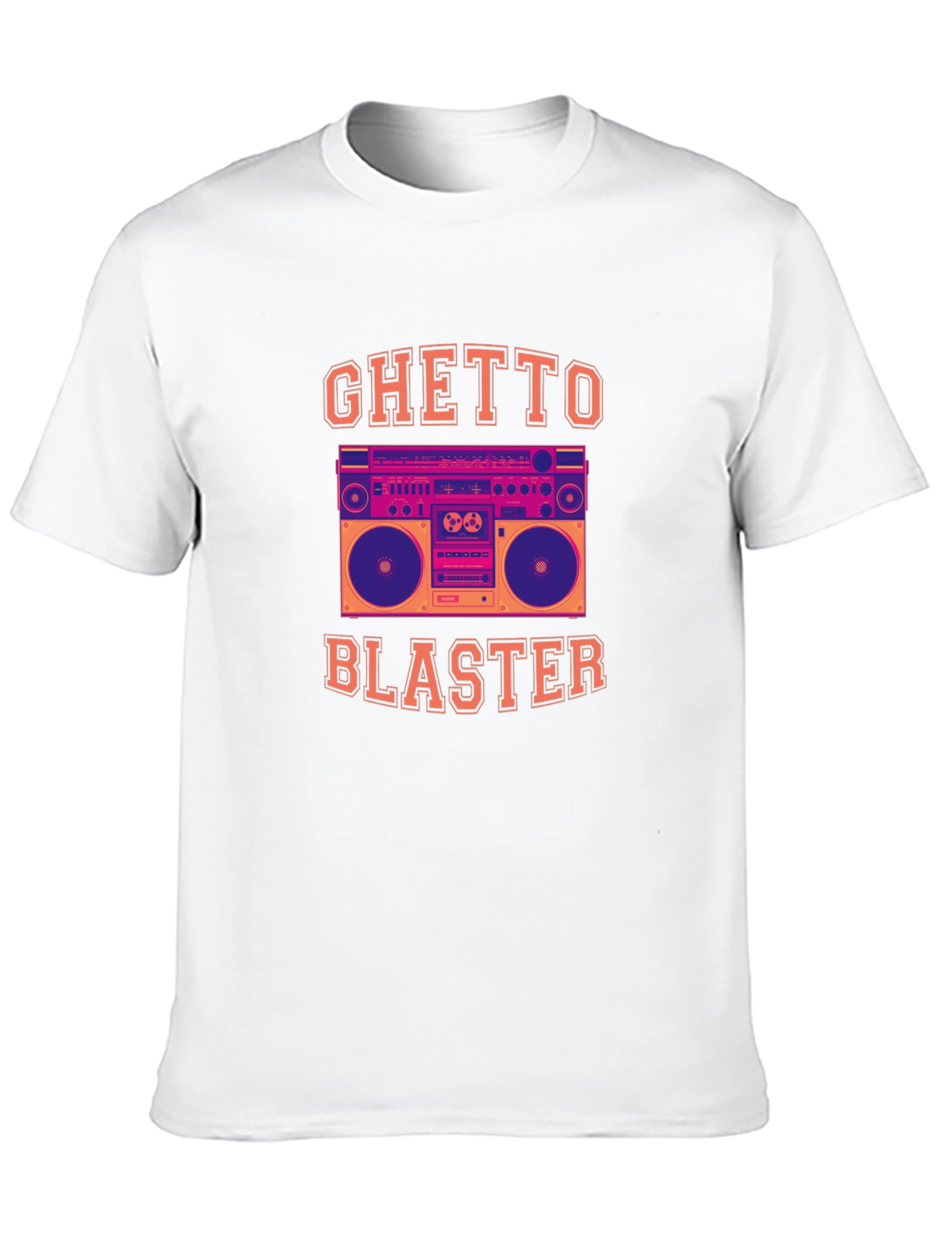 Black Ghetto Blaster Graphic Tee - Retro Boombox T-Shirt view 10