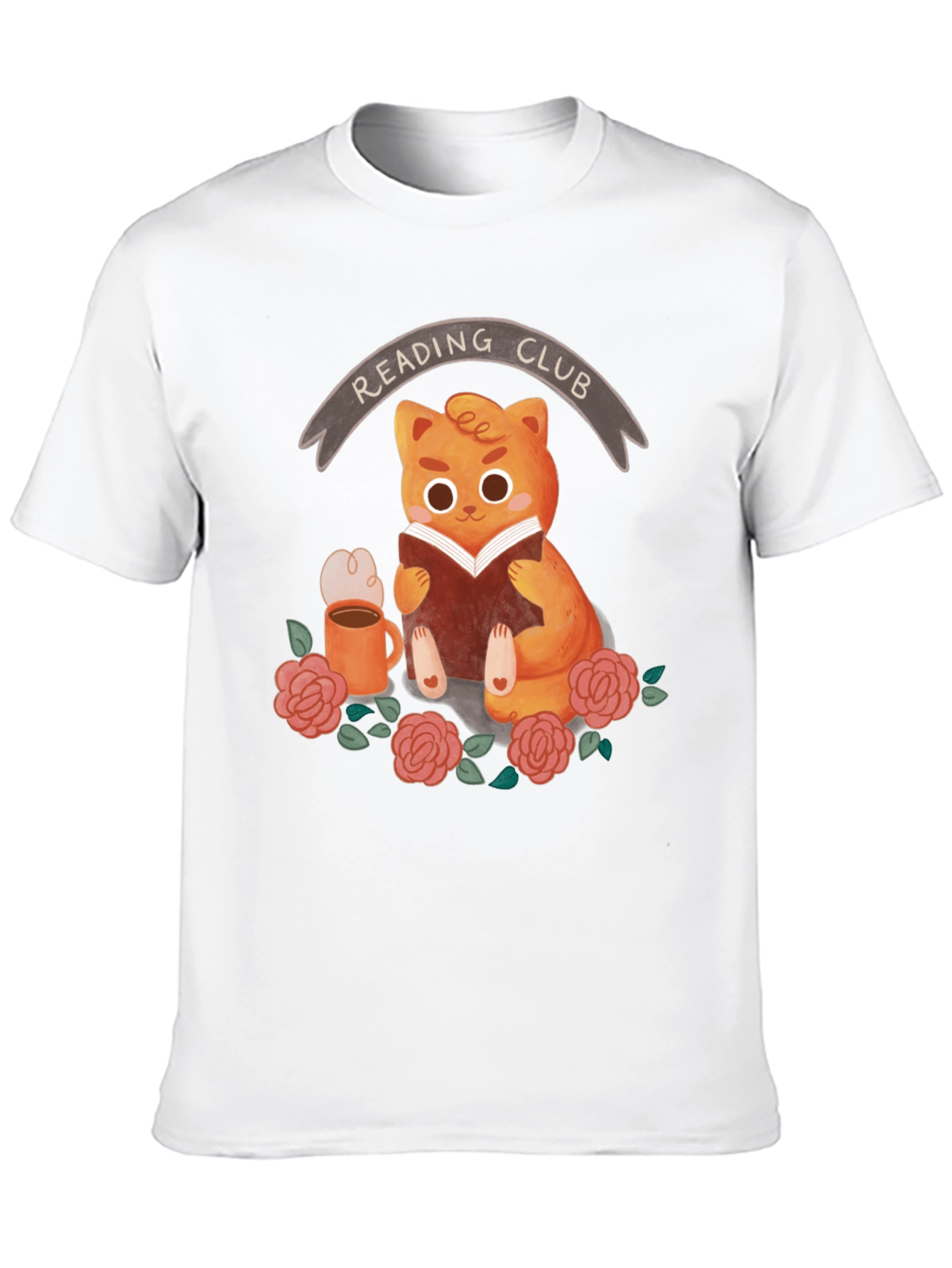 Black Reading Club Cat T-Shirt view 10