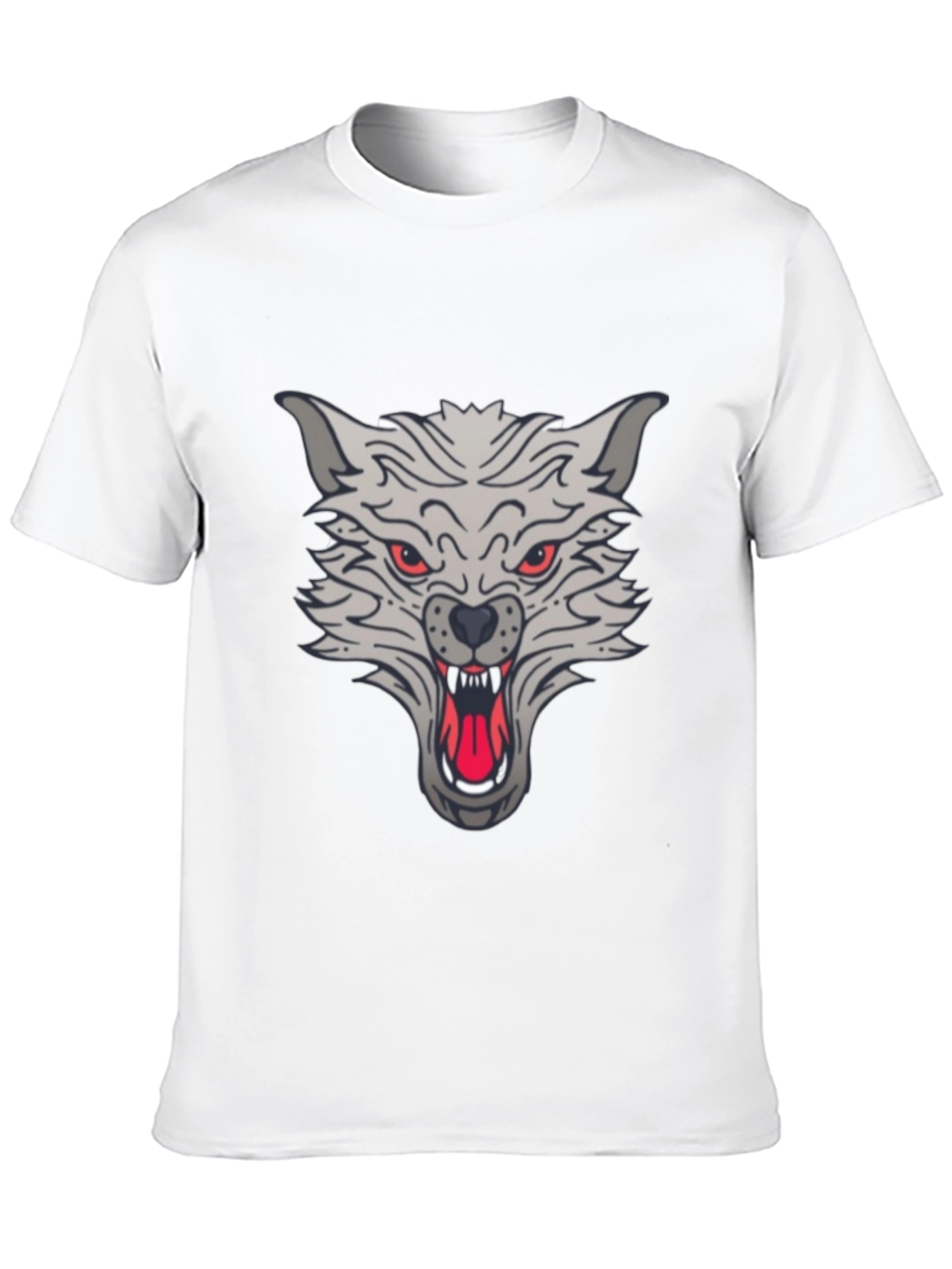 Black Men's Black Wolf Graphic T-Shirt view 10