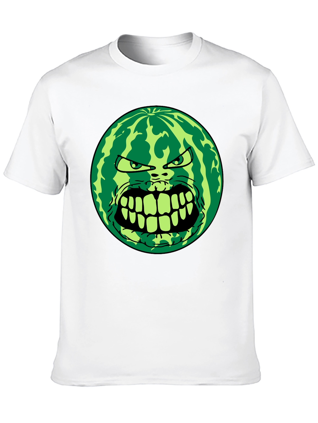 Black Angry Watermelon Graphic Tee - Black Cotton Blend view 10