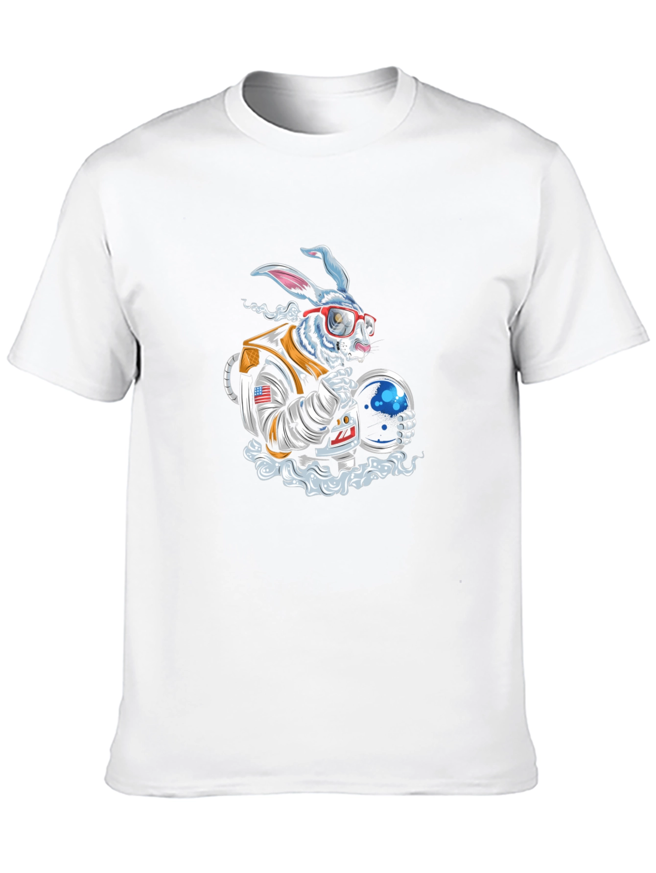 Black Astronaut Rabbit Graphic T-Shirt - Space Adventure Tee view 10