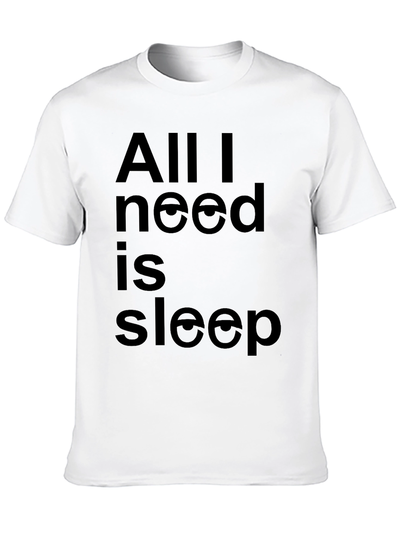 Black All I Need Is Sleep Funny Graphic Tee - Black T-Shirt view 10