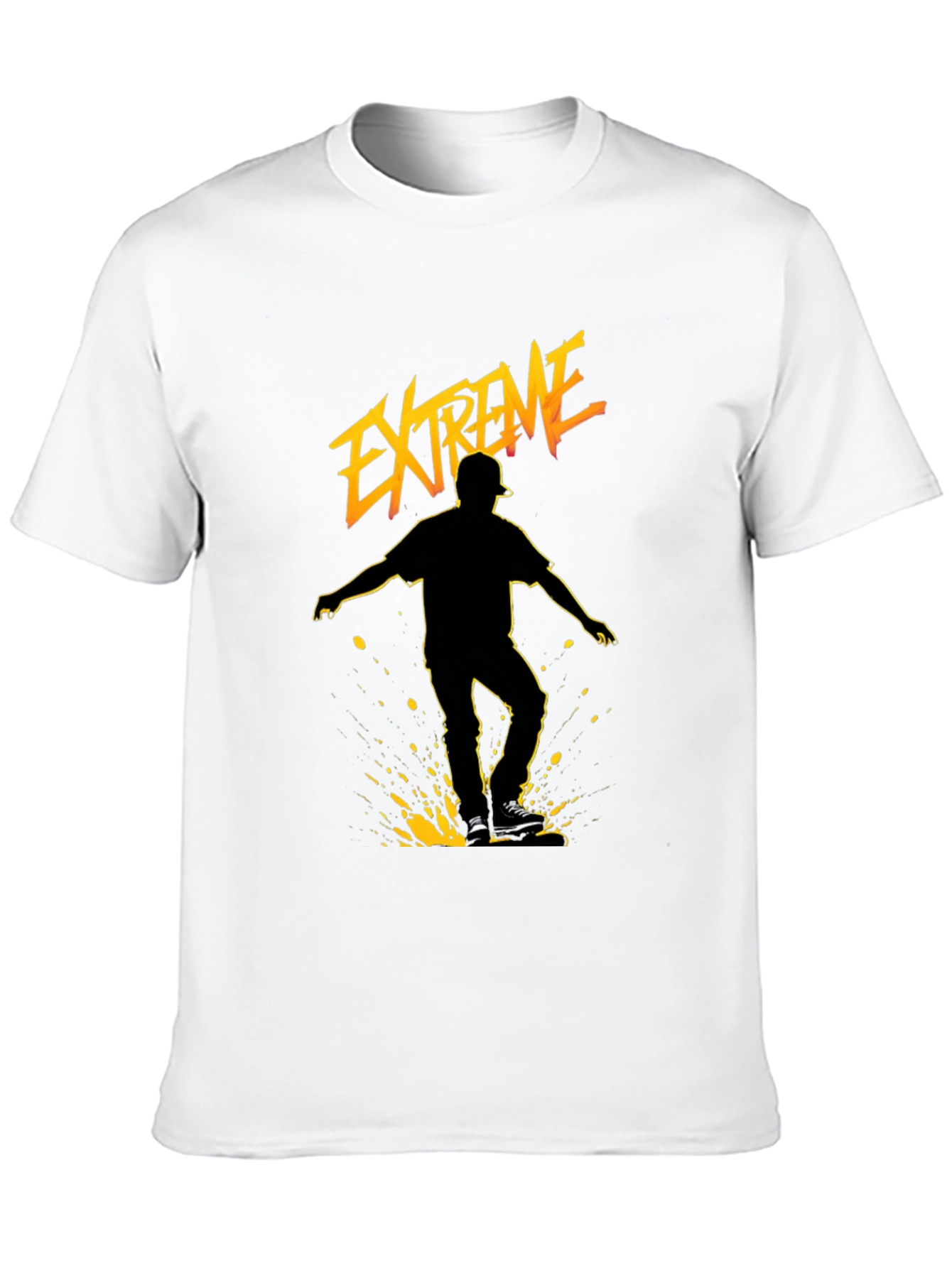 Black Extreme Skater Graphic Tee - Black Cotton Blend view 10