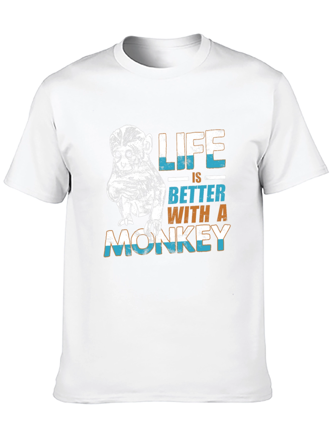 Black Life is Better Monkey Graphic Tee view 10