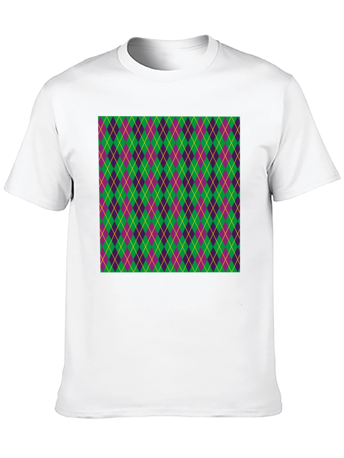 Black Mardi Gras Argyle T-Shirt, Festival Fashion view 10