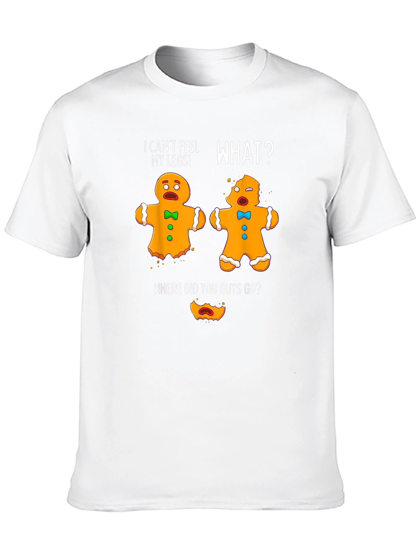 Black Funny Gingerbread Men T-Shirt - I Can't Feel My Legs! view 10