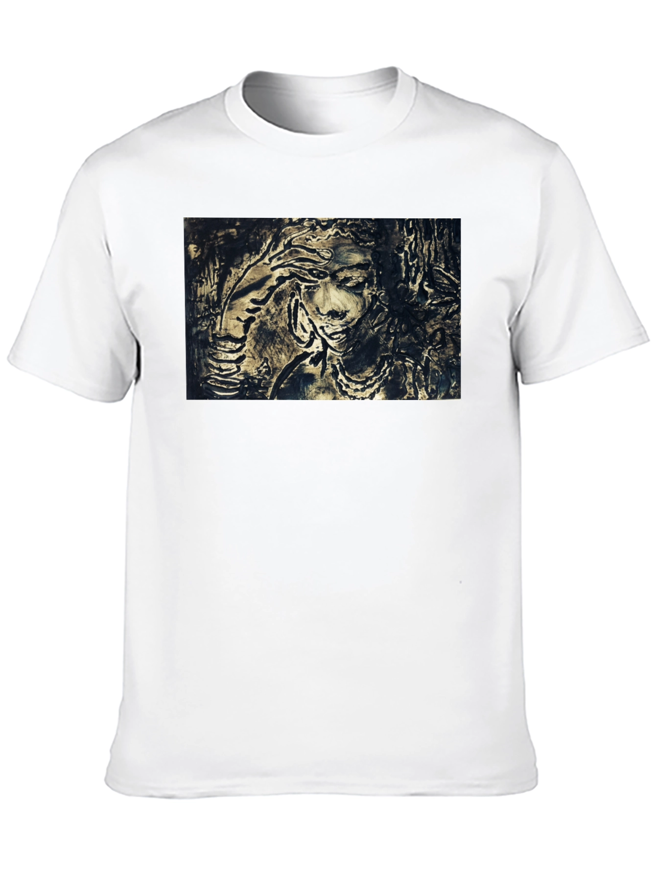 Black Artistic Woman Graphic Black T-Shirt view 10