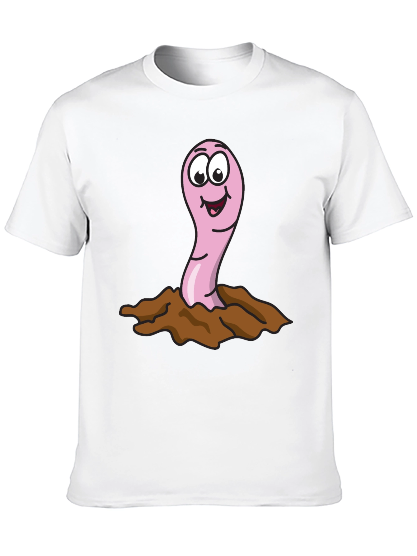 Black Funny Worm T-Shirt - Cartoon Earthworm Tee view 10