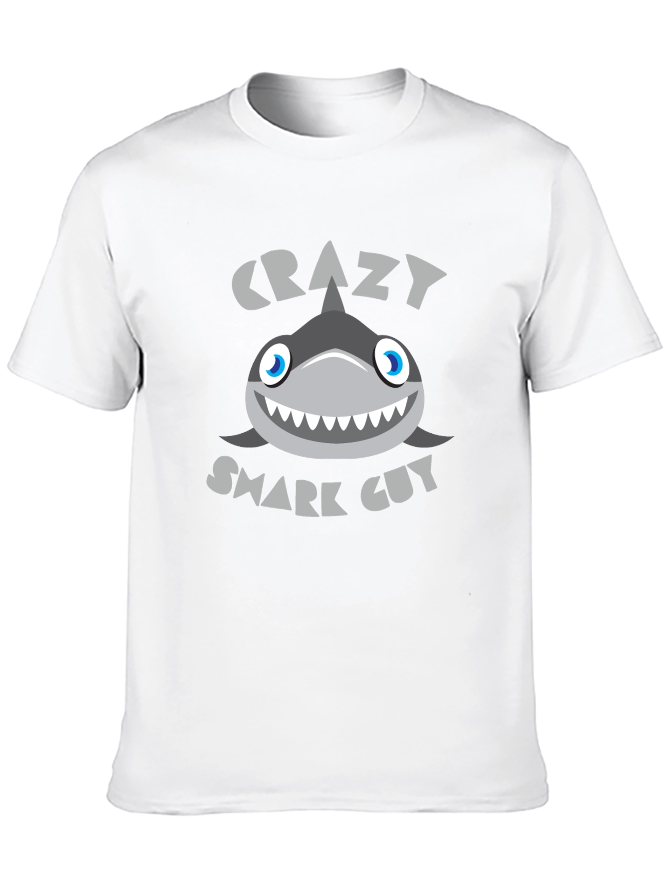 Black Crazy Shark Guy Black Graphic Tee view 10