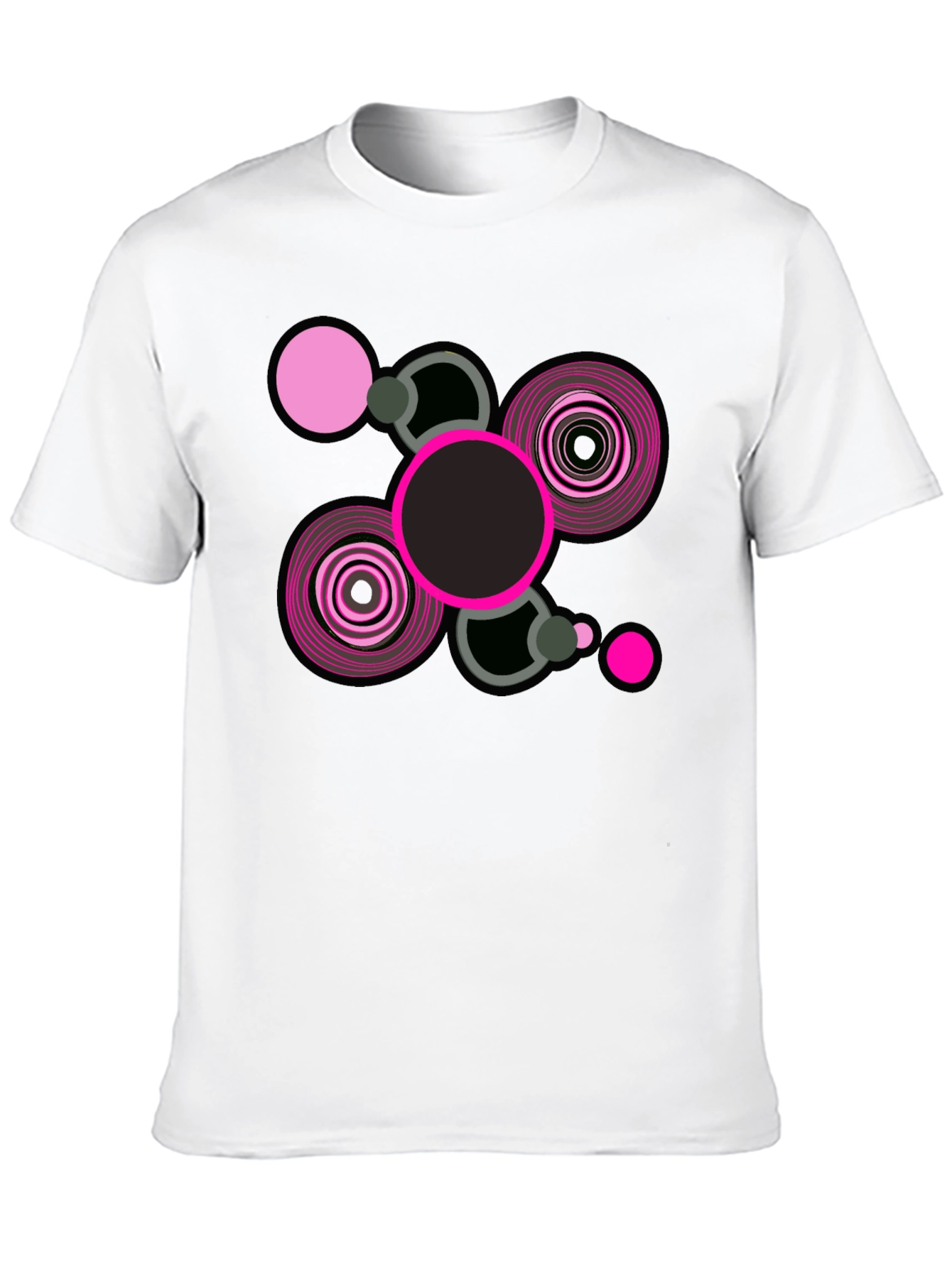 Black Abstract Geometric Graphic Print Black T-Shirt view 10