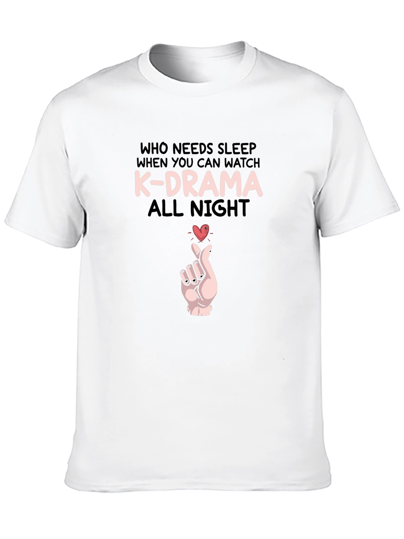 Black K-Drama All Night Graphic Tee view 10