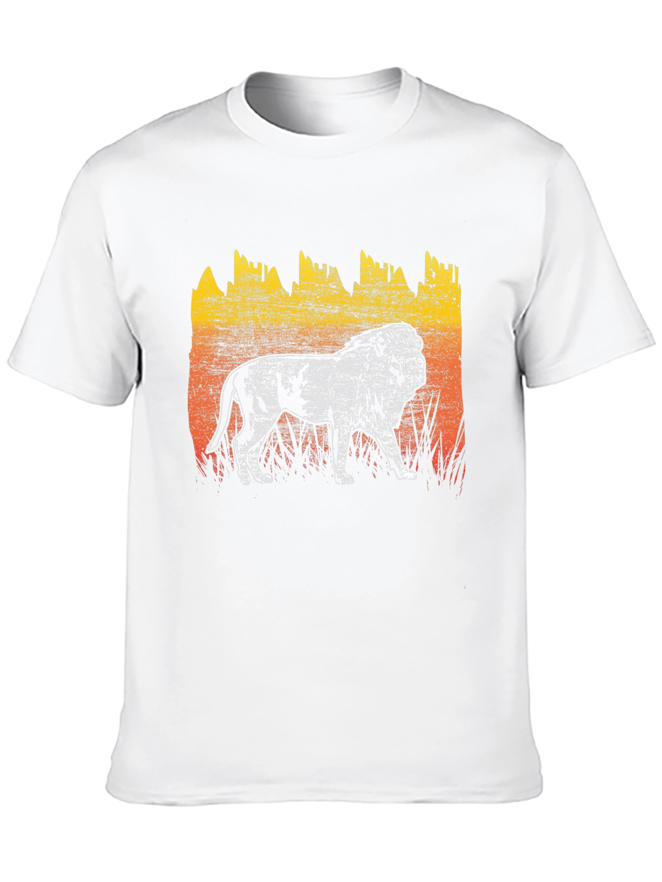 Black Lion Graphic Tee - Distressed Print Men's T-Shirt view 10