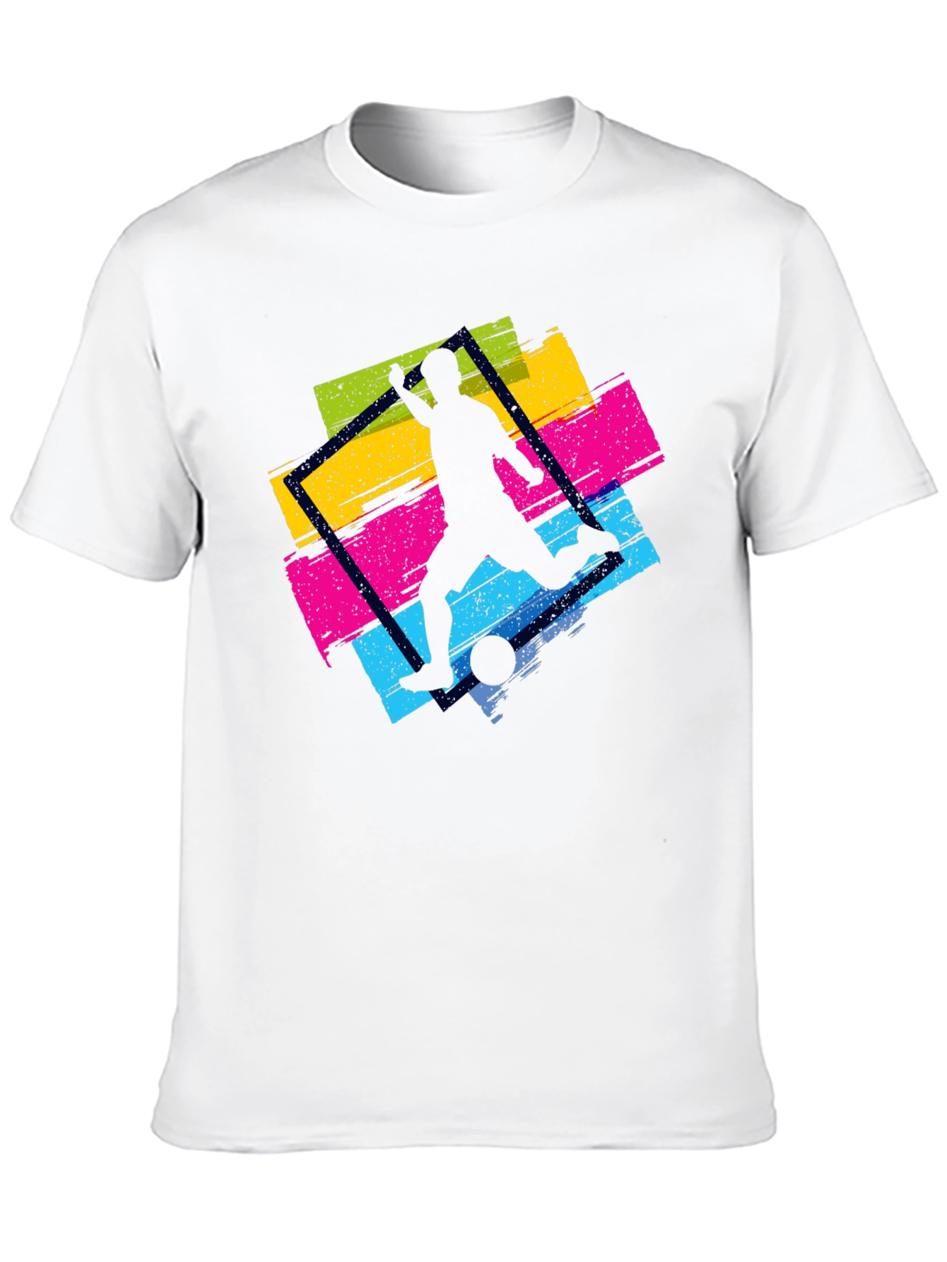 Black Vibrant Soccer Graphic Tee - Black Casual Shirt view 10