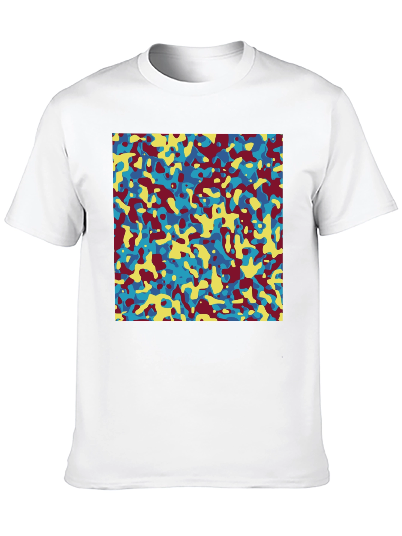 Black Abstract Camo Print Crew Neck T-Shirt view 10