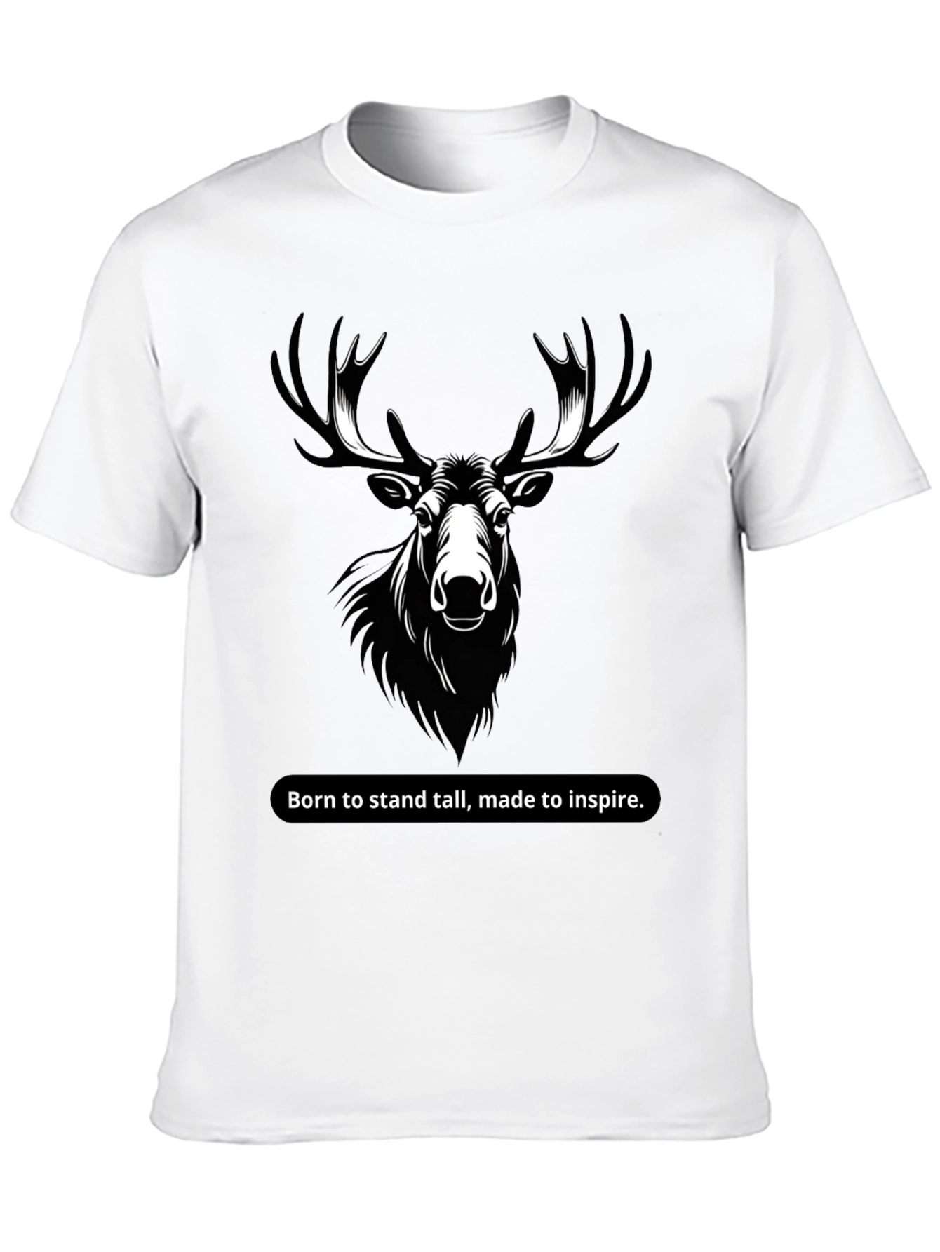 Black Men's Black T-Shirt with Moose Graphic view 10