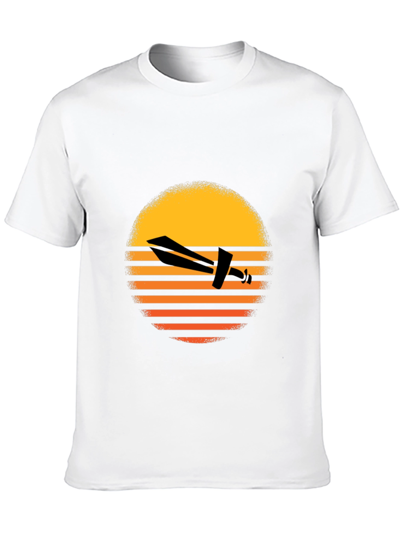 Retro Airplane Sunset Graphic Tee - Black - 10