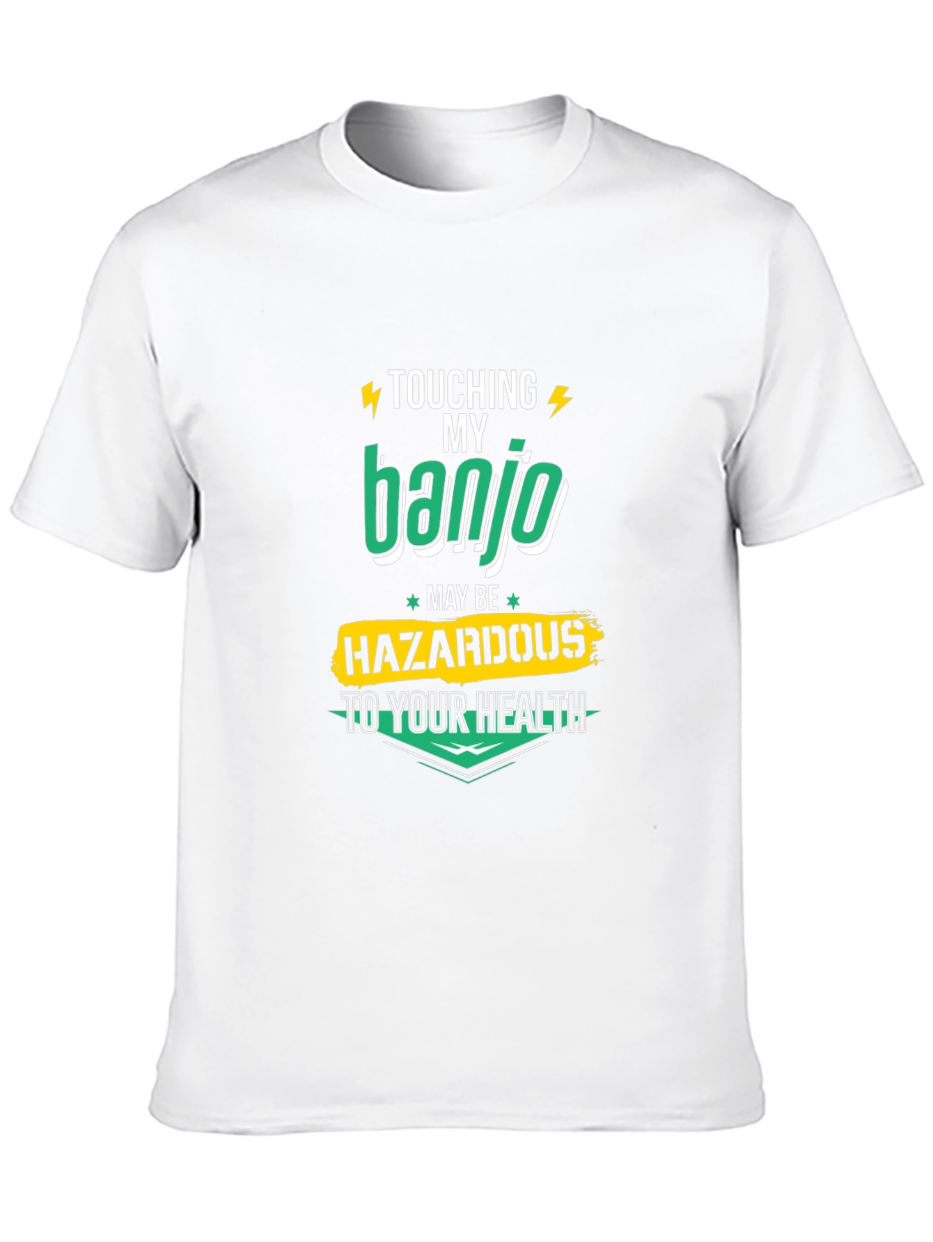 Black Banjo Hazardous T-Shirt - Funny Graphic Tee view 10