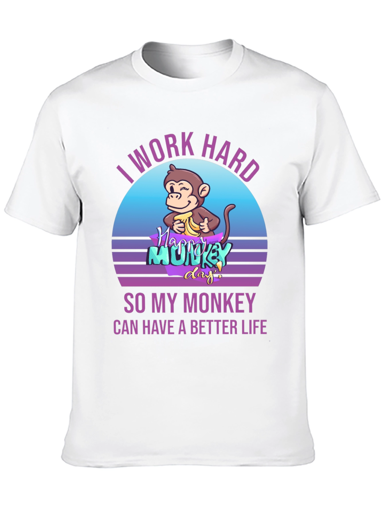 Black I Work Hard So My Monkey Can Have A Better Life Graphic Tee view 10