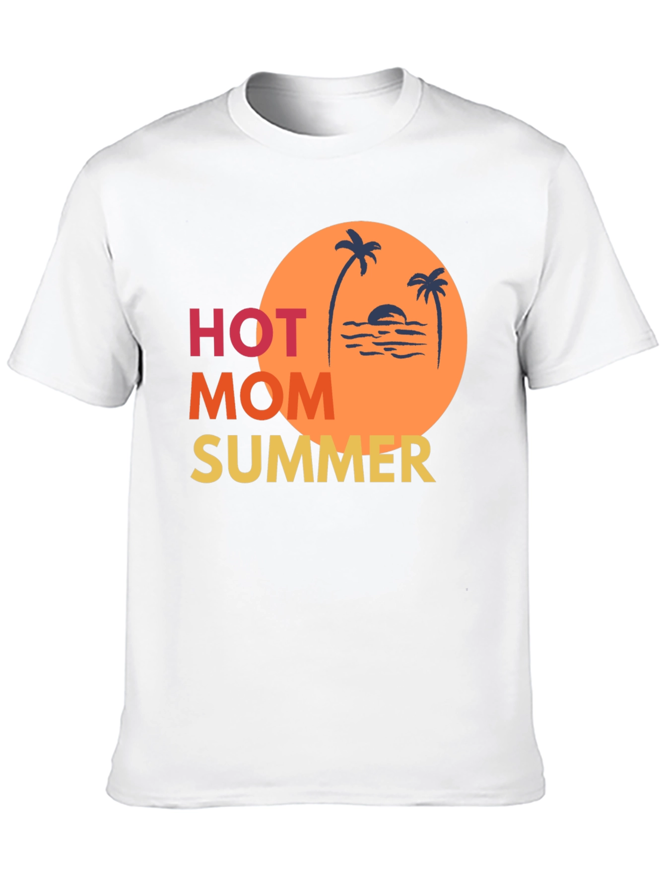 Black Hot Mom Summer Graphic Tee - Black Cotton T-Shirt view 10