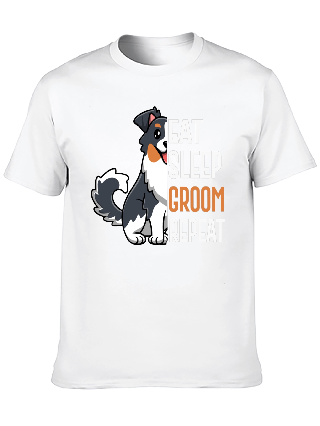 Black Eat Sleep Groom Repeat Dog T-Shirt view 10