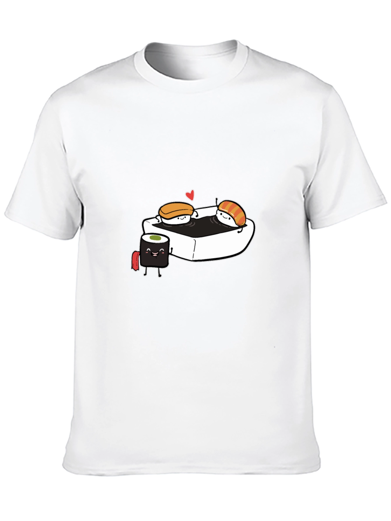 Black Sushi Love T-Shirt - Black Cotton Tee view 10