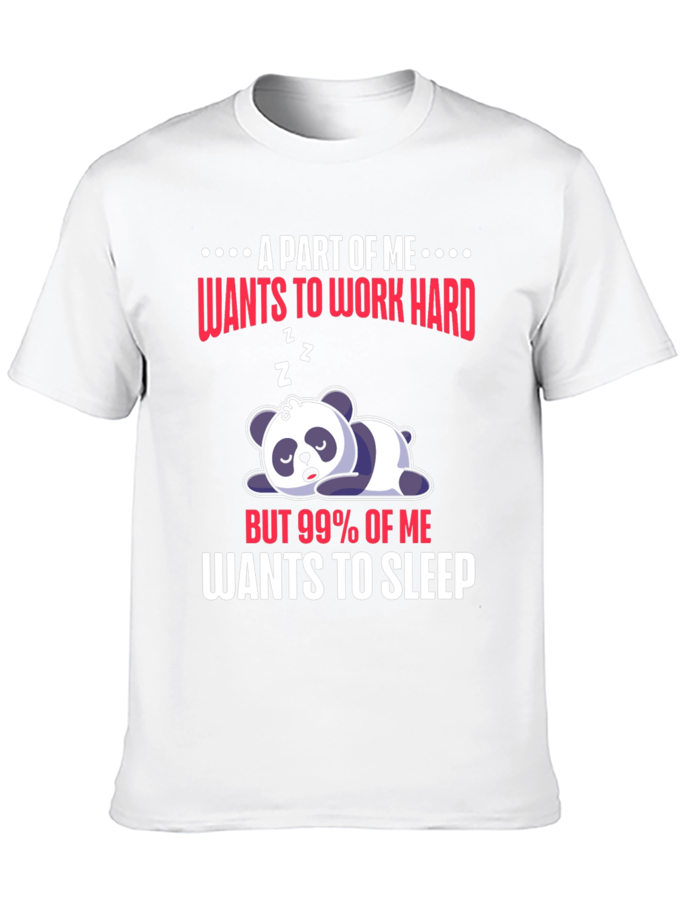 Black Funny Panda "Wants to Sleep" Graphic Tee view 10