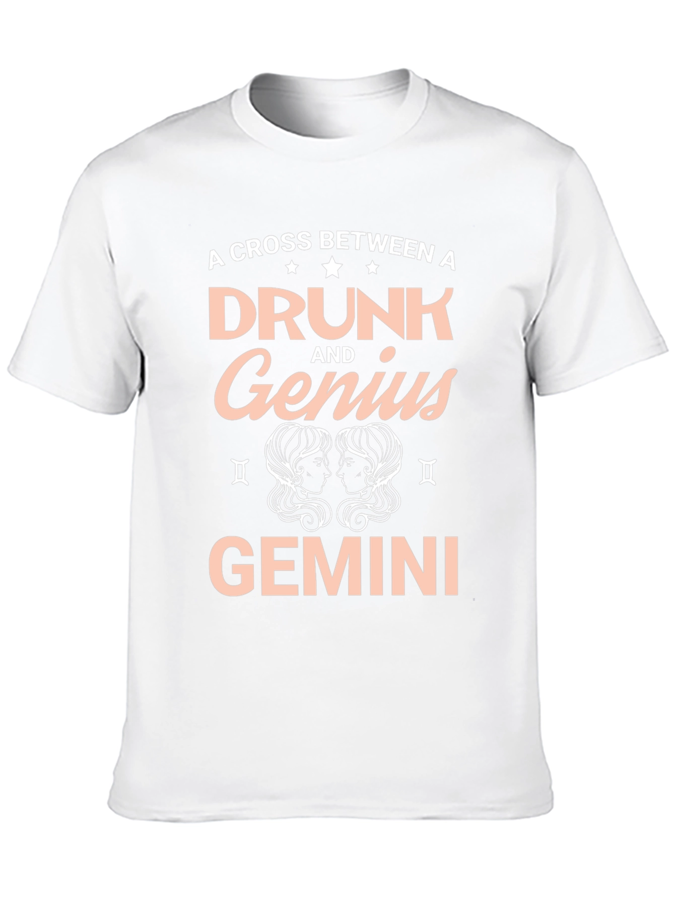Black Drunk and Genius Gemini Black T-Shirt view 10