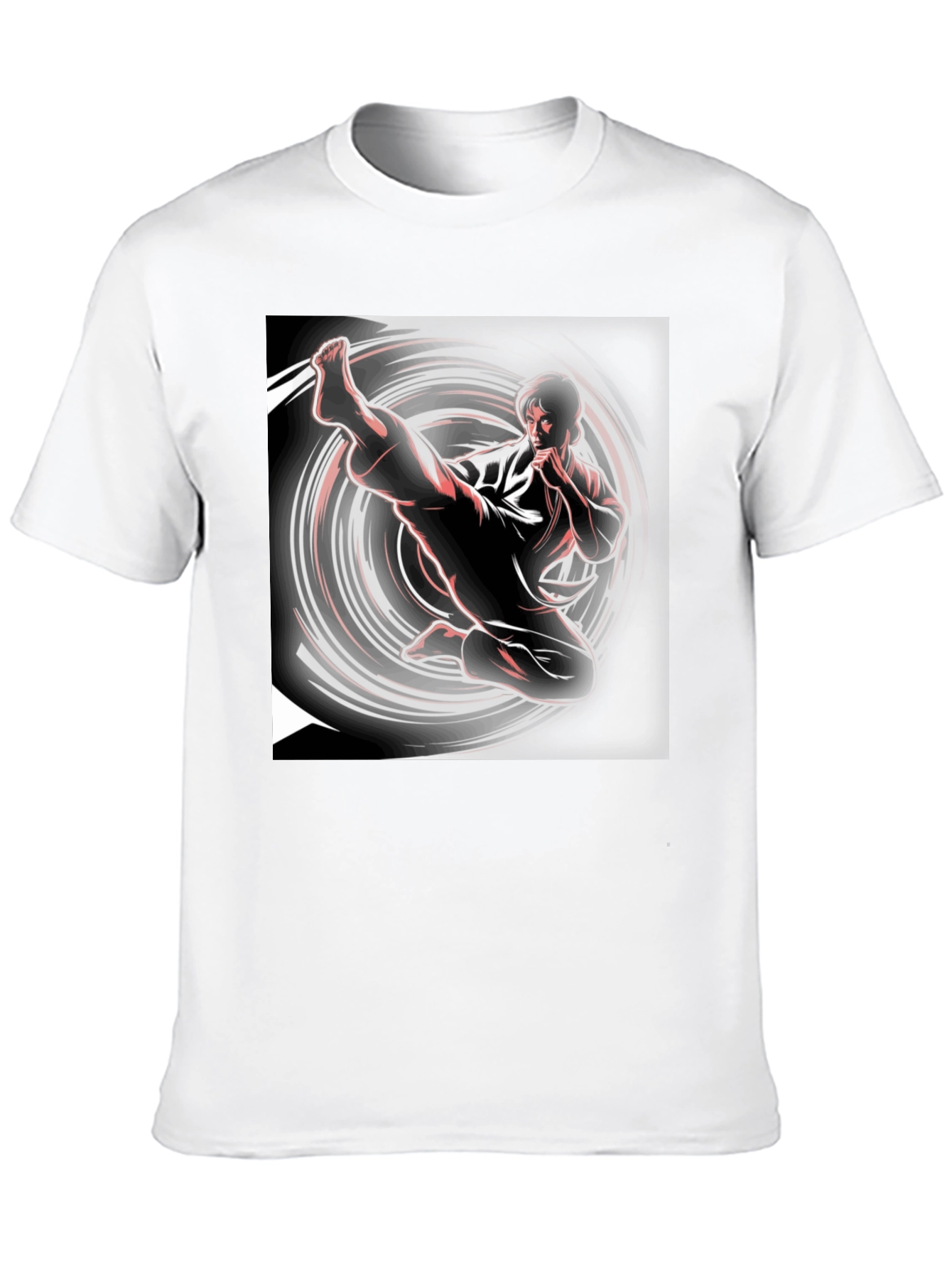 Karate Kick Graphic Black T-Shirt - 10