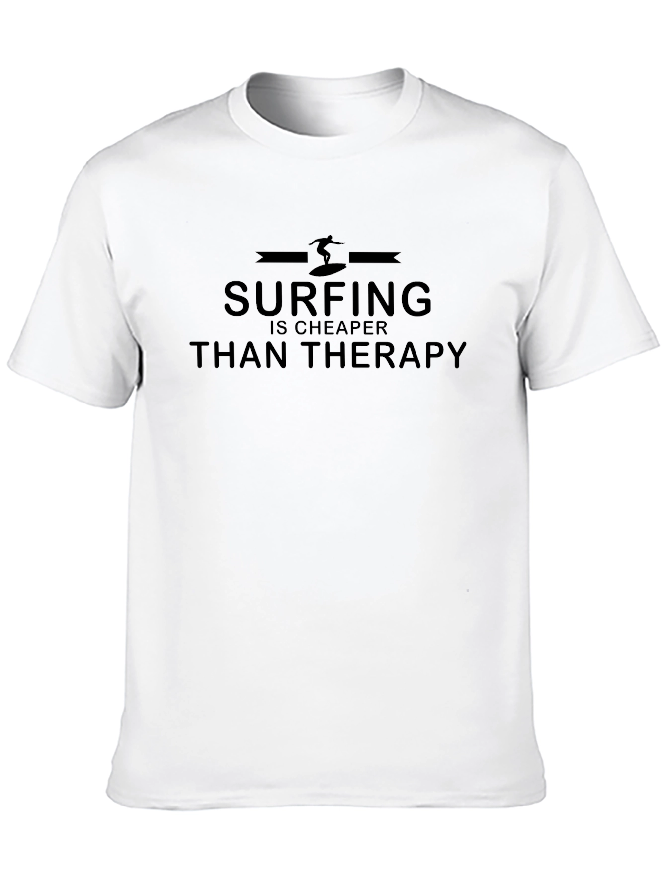 Black Surfing is Cheaper Than Therapy - Graphic Tee view 10