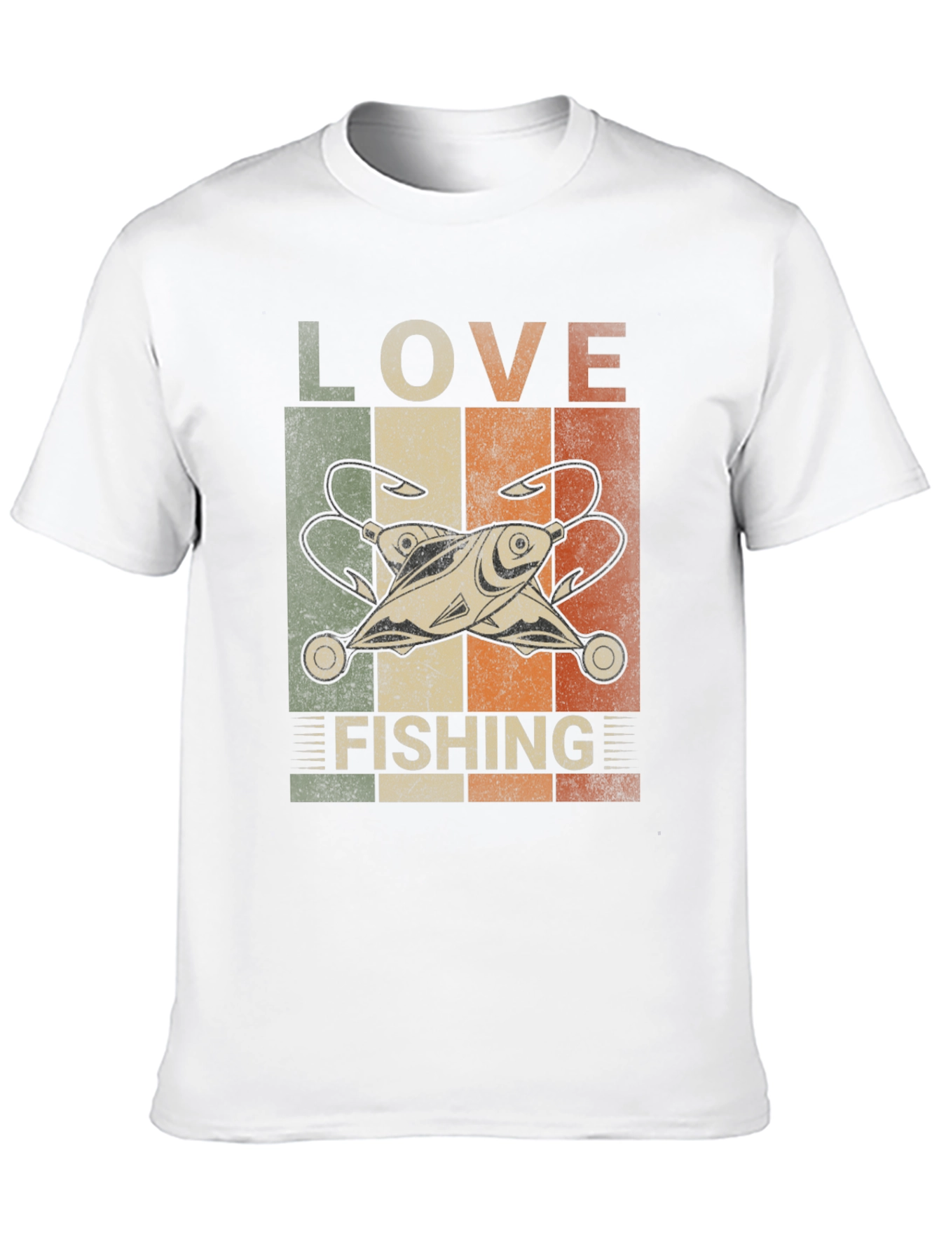 Black Love Fishing Retro Graphic T-Shirt view 10