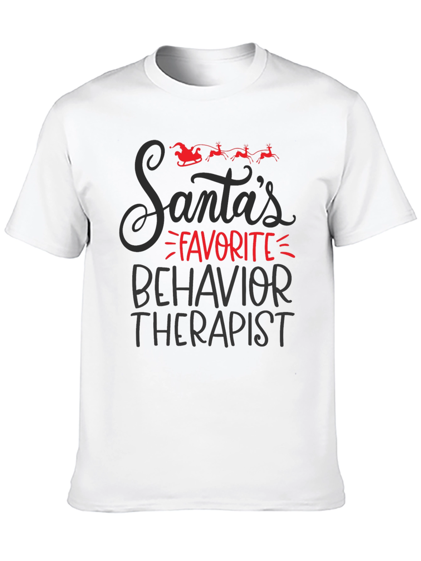 Black Santa's Favorite Behavior Therapist Graphic Tee view 10