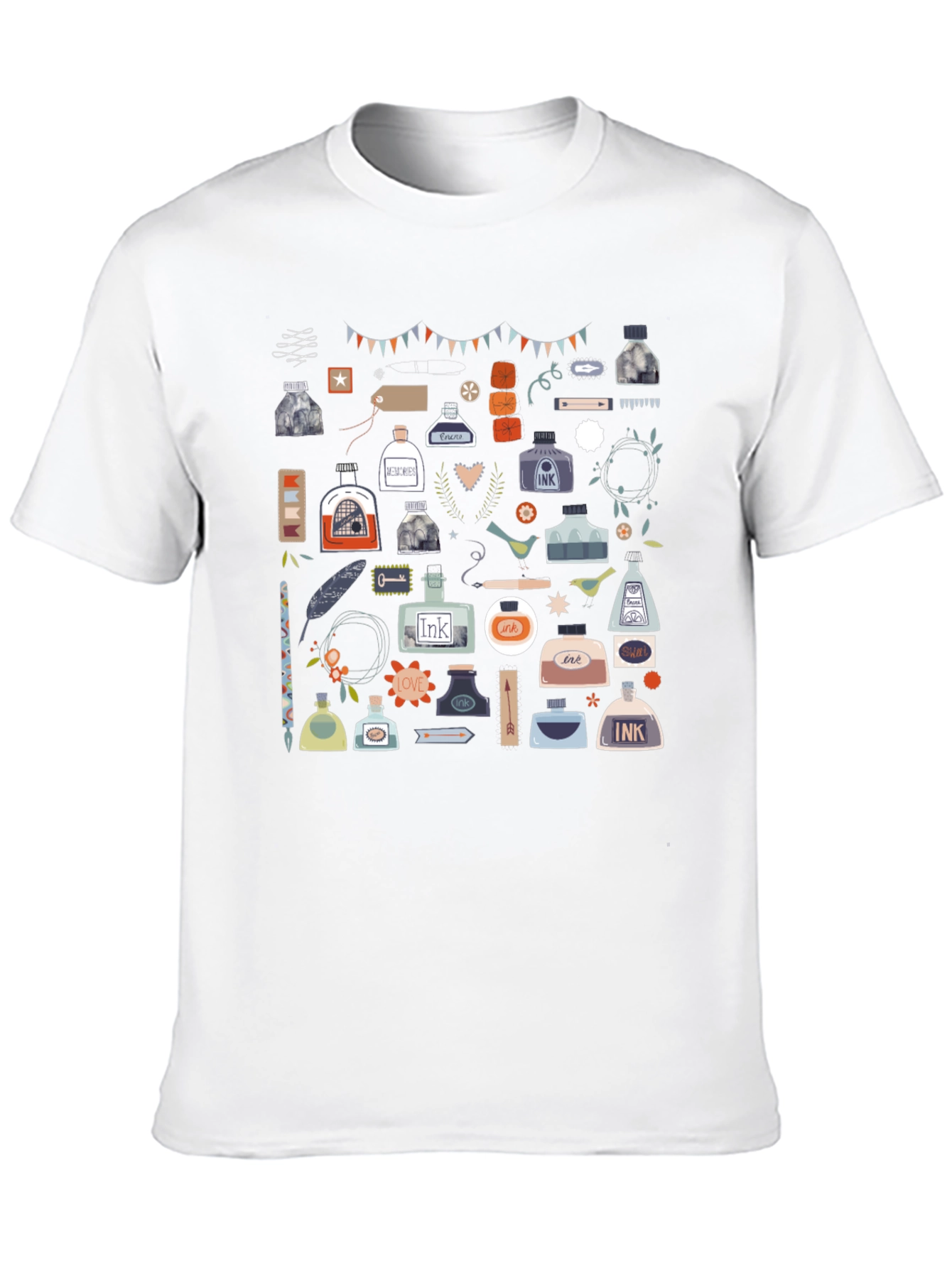 Black Ink Bottle Pattern T-Shirt view 10