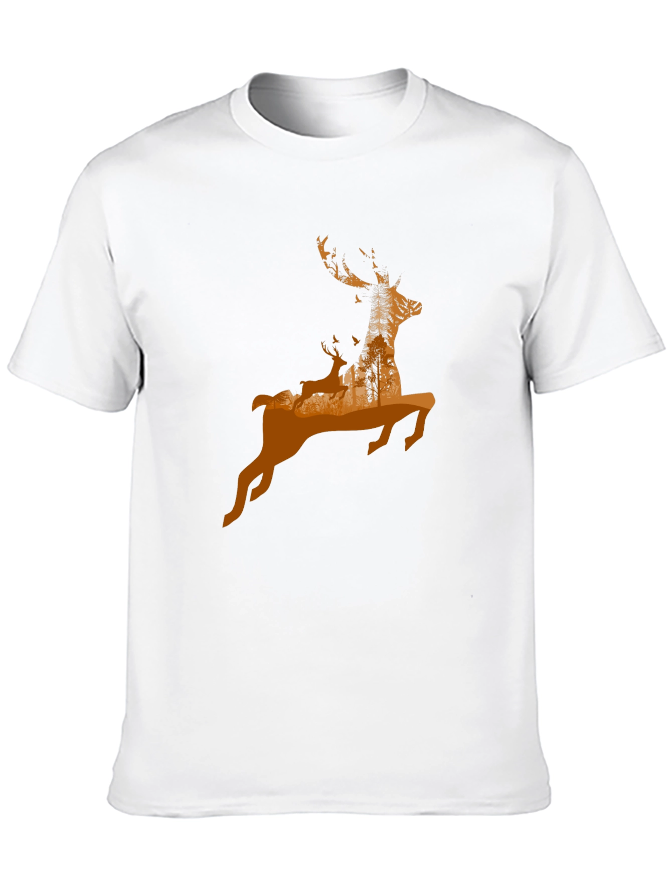 Black Deer Silhouette Graphic T-Shirt - Nature Inspired Design view 10