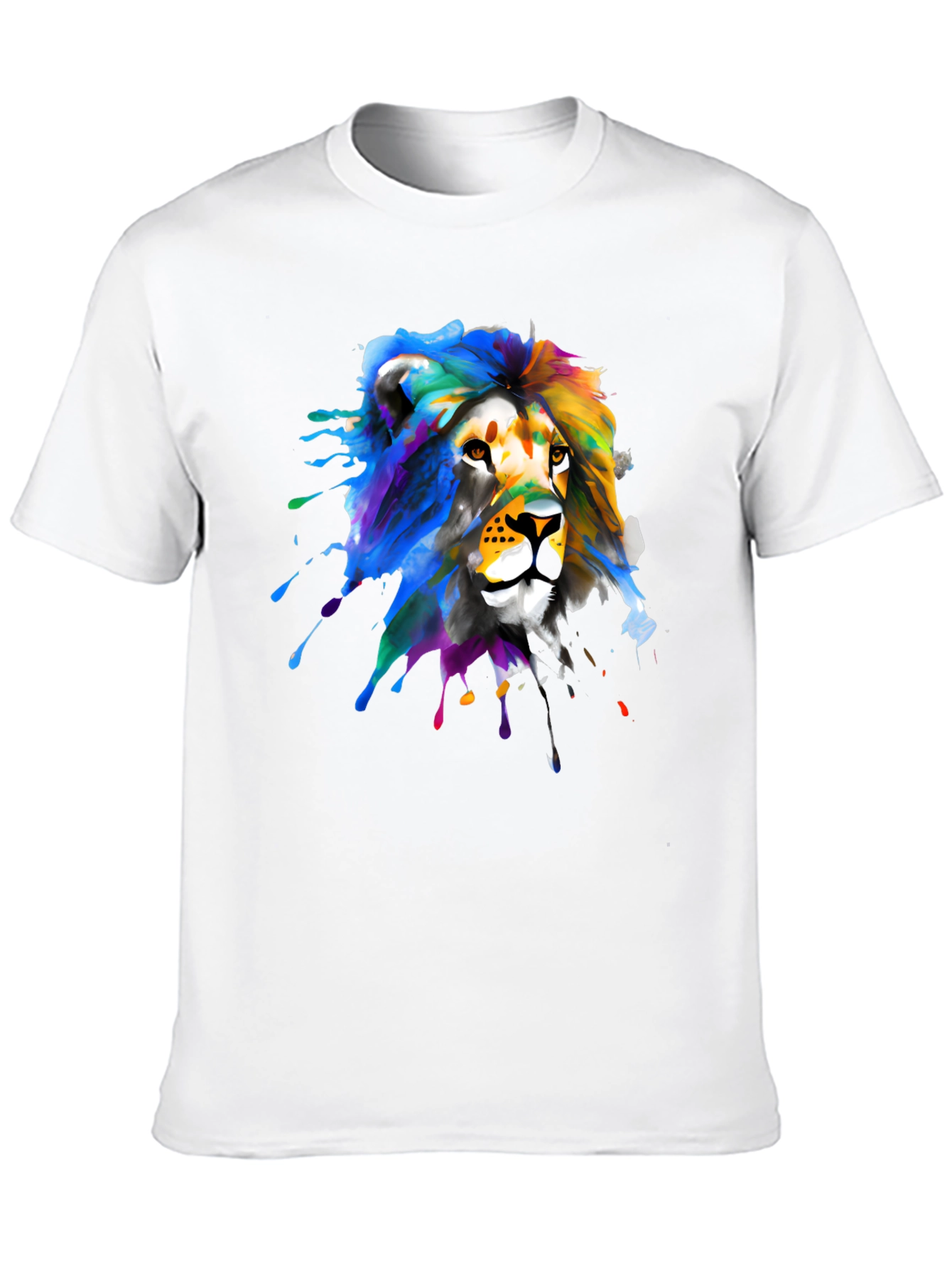 Black Lion Splatter Graphic Black T-Shirt view 10