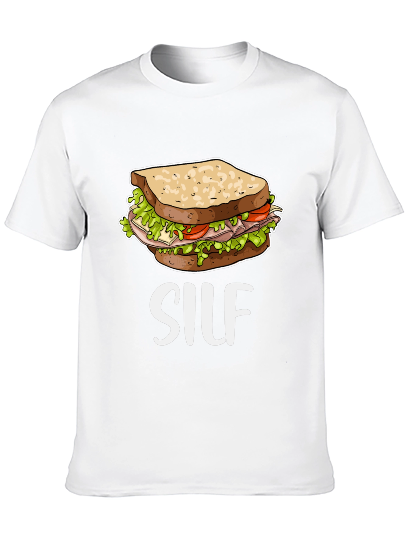 Black SILF Sandwich Funny T-Shirt view 10