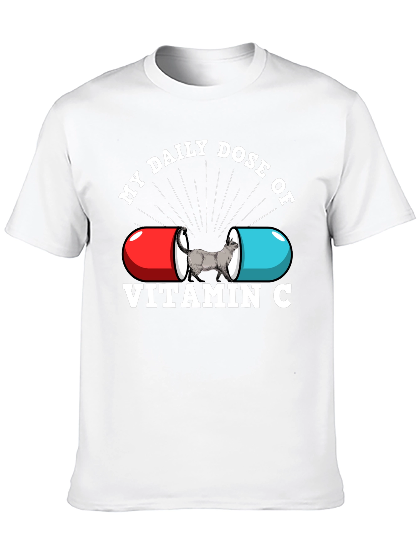 Black Vitamin C Cat T-Shirt - Daily Dose Humor Tee view 10